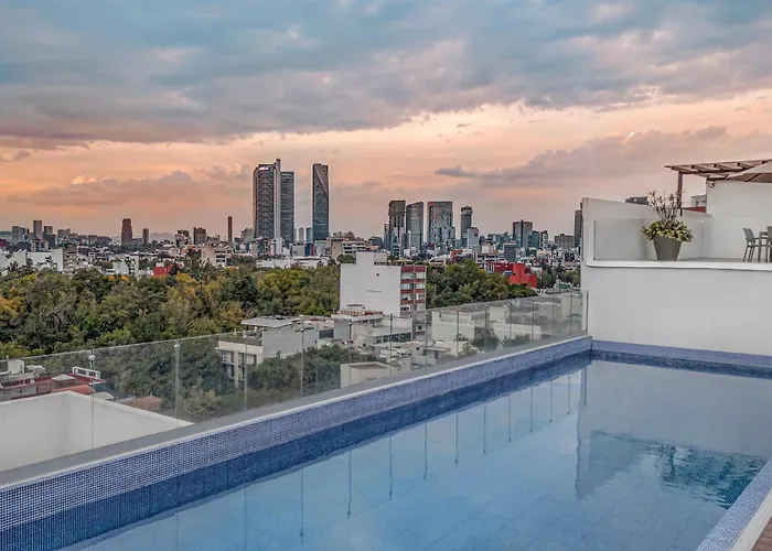 Condesa Oasis With Sky Pool, Ping Pong, Gym, Steam & Two Private Terraces Apartment *